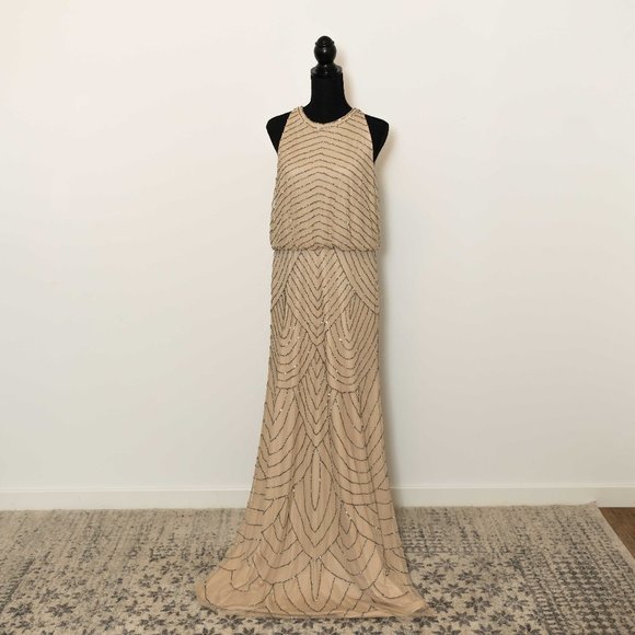 Adrianna Papell | Dresses | Adrianna Papell Art Deco Beaded Gown | Poshmark